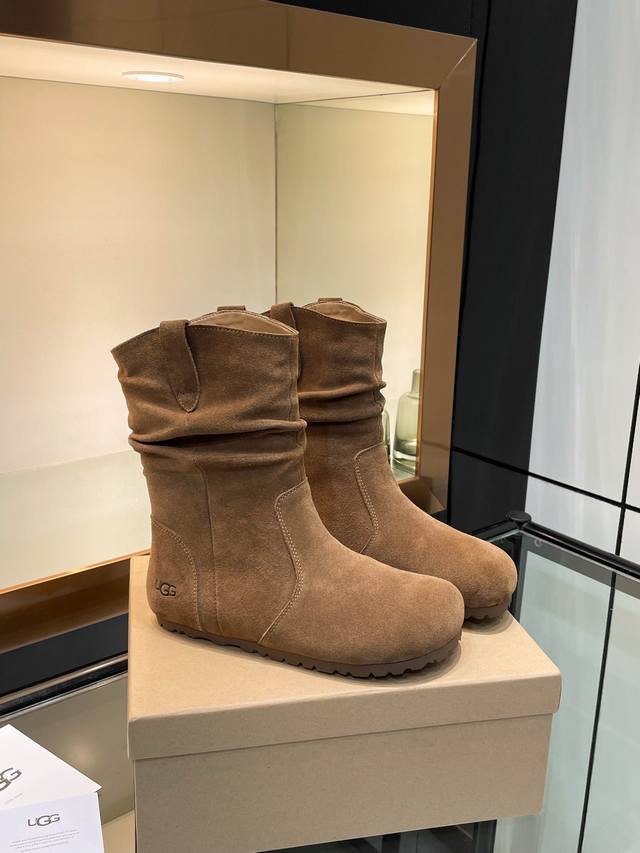 Ugg. This year is really crazy! Birkenstock pleated ankle boots Korean retro sof