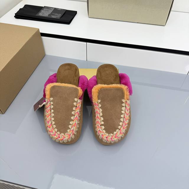 Mou Retro Barn Style Furry Boots for Autumn/Winter Mou Eskimo Sheepskin Sheepski