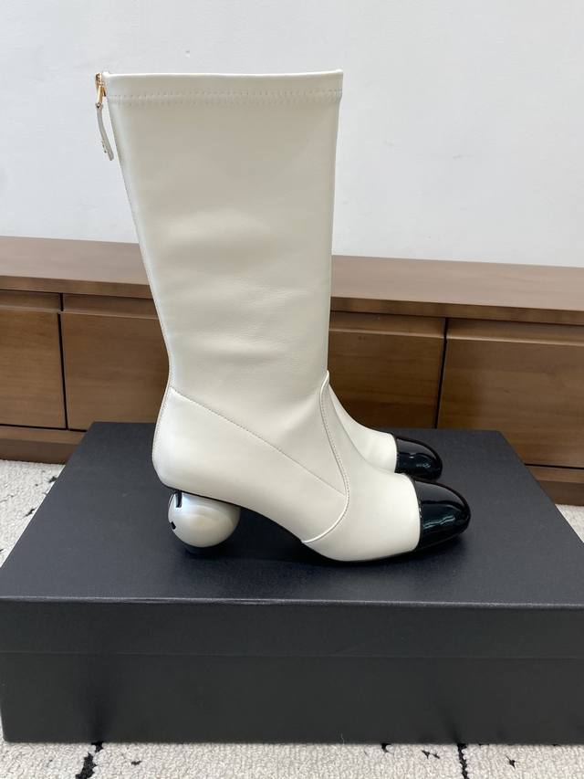 Chanel 25 A Latest Official Style Pearl Heel Boots/Long Boots (Ddd) Boutique Qua