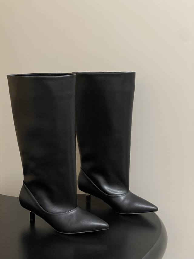 Jacquemus 25Fw Autumn/Winter New Pointed Toe Wide-Cuff Slip-on Low-Heeled Long B