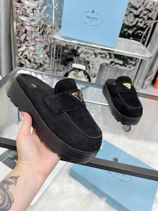 Prada 2025 Closed-Toe Slippers Prada 25Ss New Spring/Summer Modern Style The lin