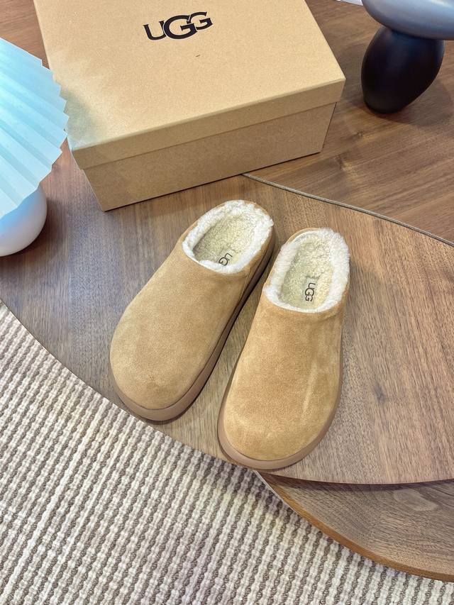 Ugg Big Head Potato Upgraded Platform Height-Increasing Slippers, Cowhide and Wo