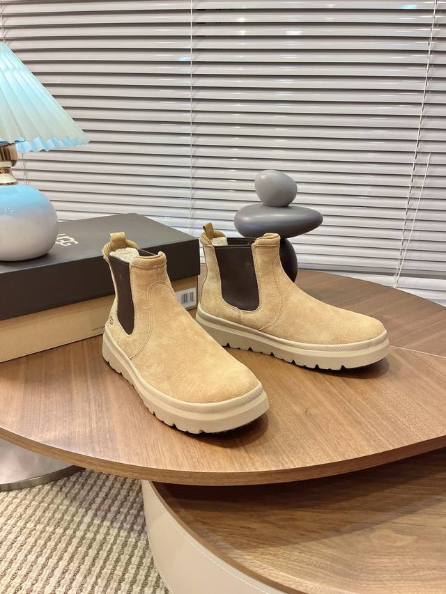 Ugg2 Autumn Men's Furry Shoes, Men's Snow Boots, Comfortable Flat Round Toe Fash