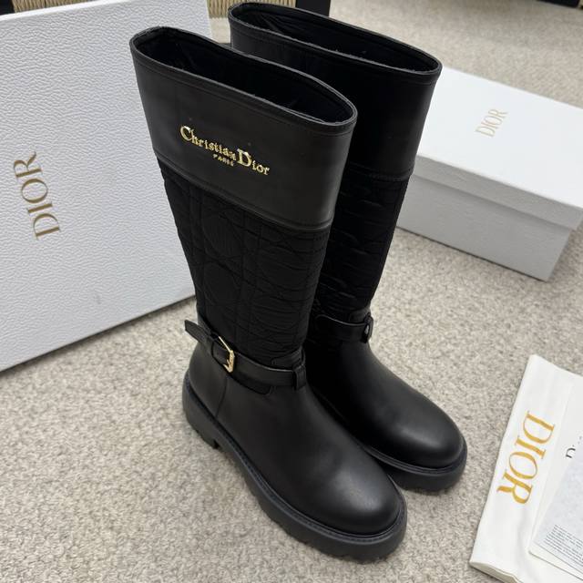 Runway style Dior 25Ss brogue riding boots with a unique design concept and Brit