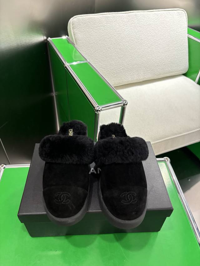 K010 Chanel Wool-lined and Wool-trimmed Slip-on Mules (25Fw Autumn/Winter New Ar