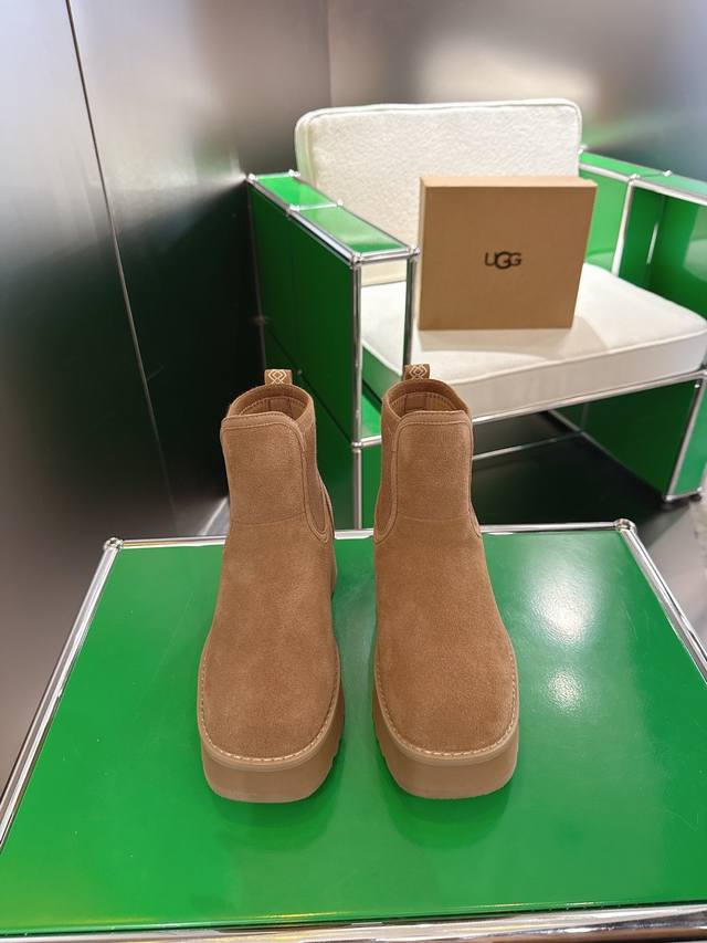 K010Ugg Autumn/Winter New Retro British Style Thick-Soled Chelsea Wool Boots Whe