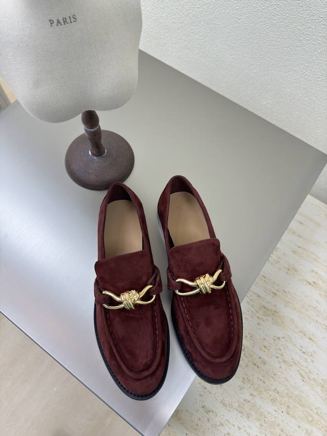 Bottega Venet* Hardware Knot Accessories Women's Astaire Loafers Suede Old Money Bottega Venet* Hardware Knot Accessories Women's Astaire Loafers Suede Old Money