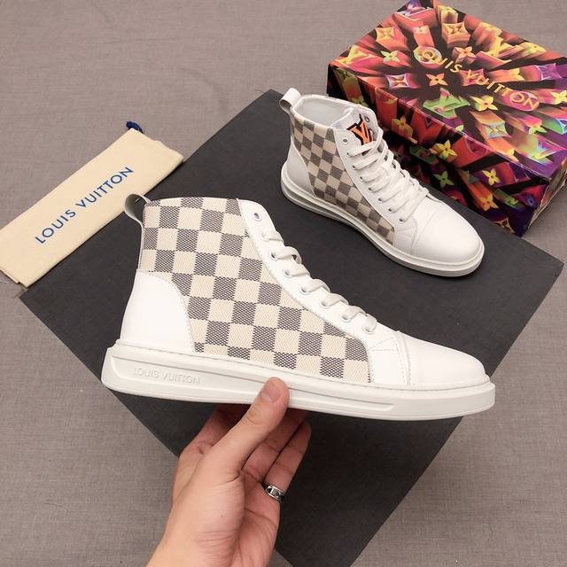 Factory direct price men's sports shoes, original LV classic casual high-top boo