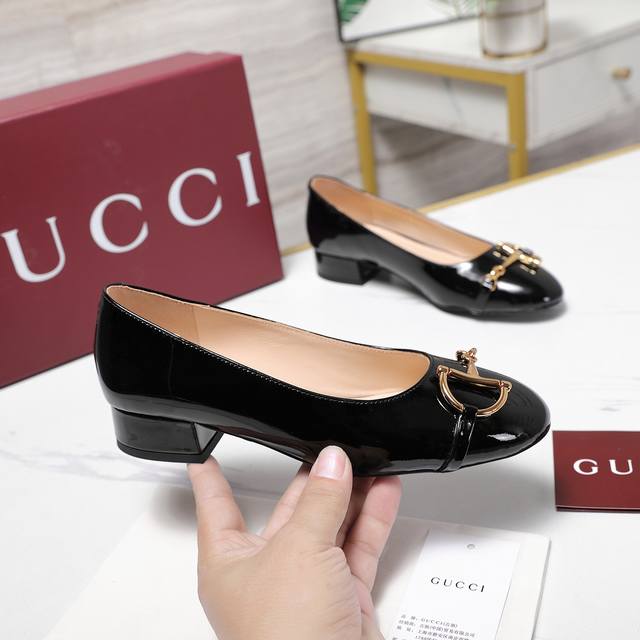 Top Version 2025 New Gucci Horsebit Low-Cut Flat Round Toe Women's Shoes Top Ver