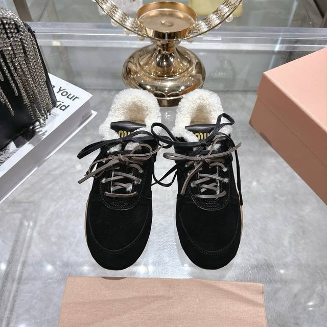 Factory direct 380 Miu Miu 25Ss Autumn/Winter Runway New Lace-up German Training