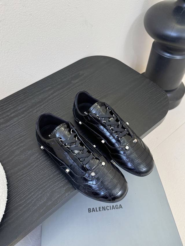 Balenciaga 25Ss Punk Style Lace-up Shoes. Custom upper made of original cowhide