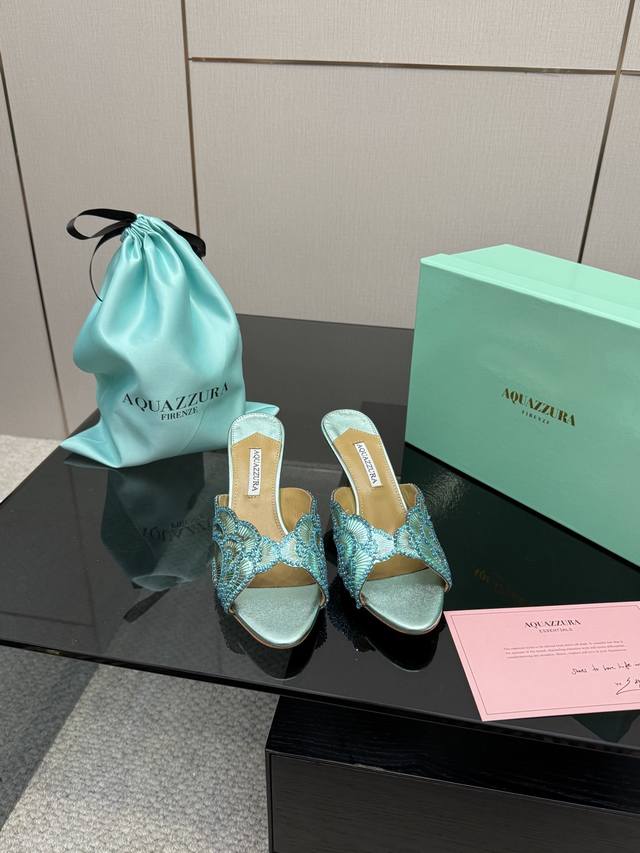 Aquazzura Pineapple Sequined Laser High Heels 2025 Spring/Summer Newest Butterfl