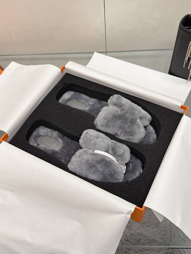 Factory Price: Hermes Classic H Slippers, High-End Wool Craftsmanship, Classic E