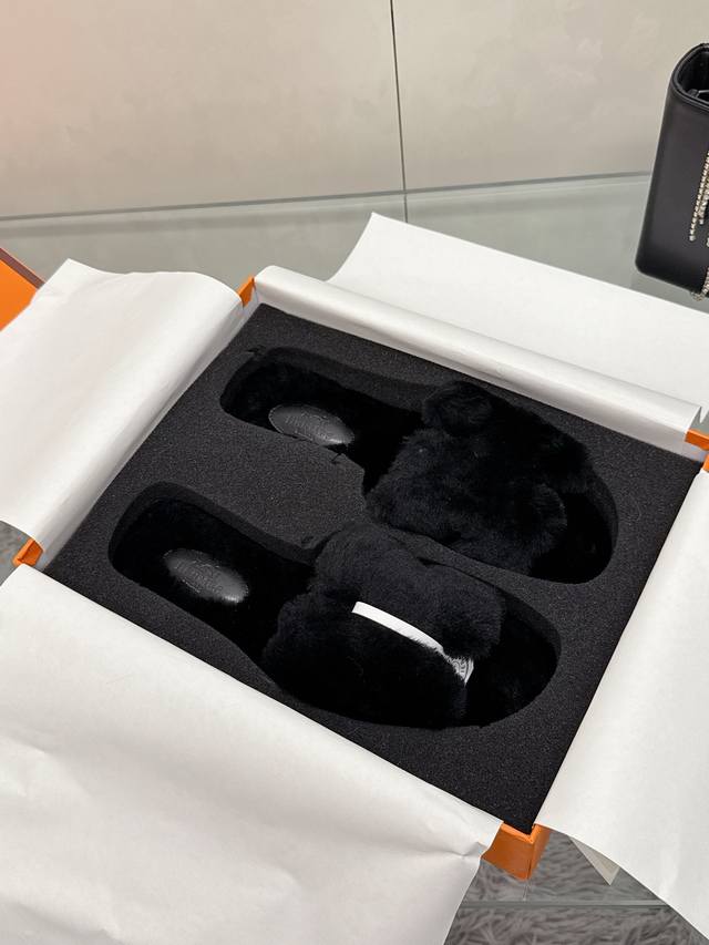 Factory Price: Hermes Classic H Slippers, High-End Wool Craftsmanship, Classic E