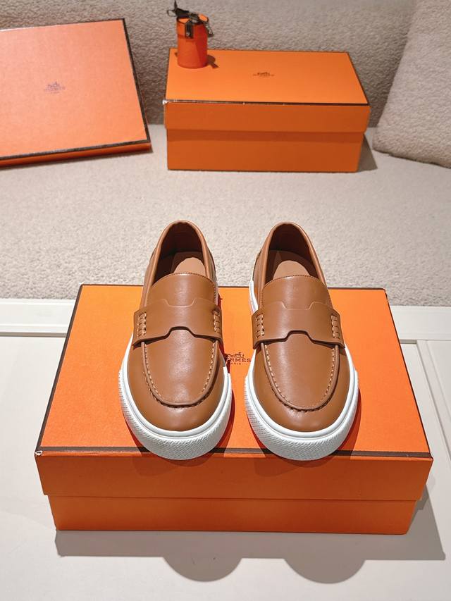 Fixed price, no discounts! Hermes# Platform Loafers for Couples These calfskin a