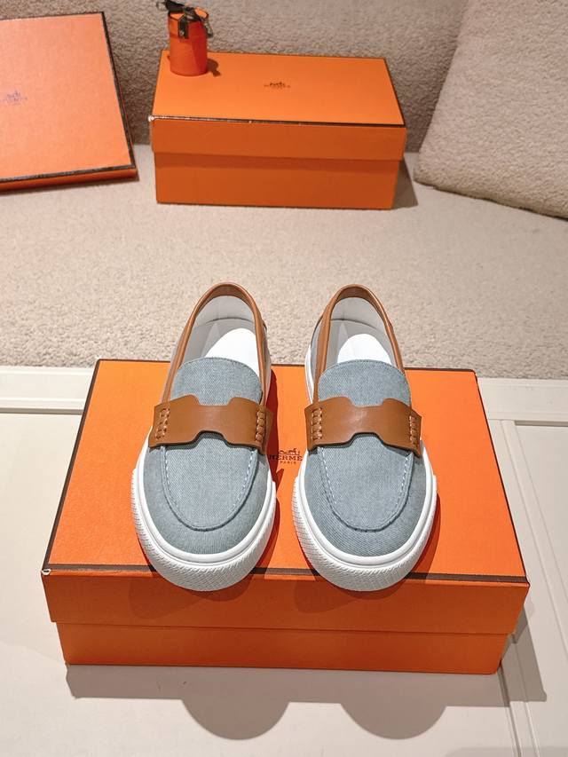 Fixed price, no discounts! Hermes# Platform Loafers for Couples These calfskin a