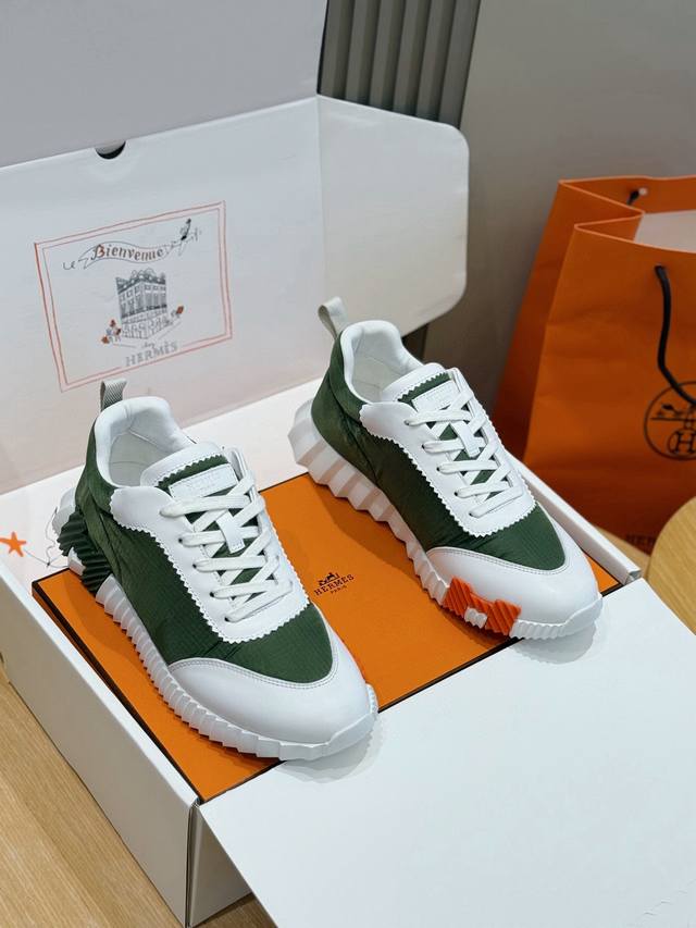 Hermes Bouning Men's Sneakers - Leather Midsole. Original purchase, 1:1 replica.