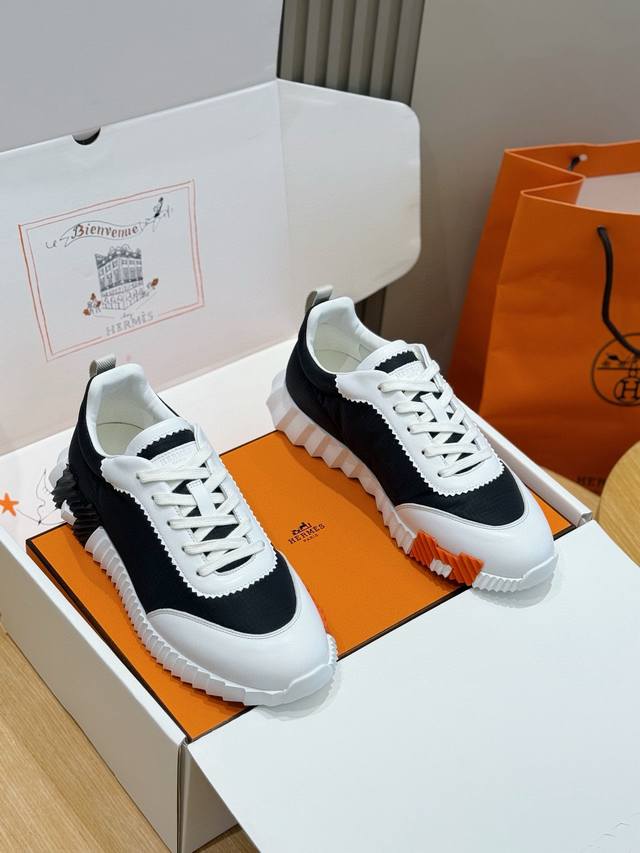 Hermes Bouning Men's Sneakers - Leather Midsole. Original purchase, 1:1 replica.