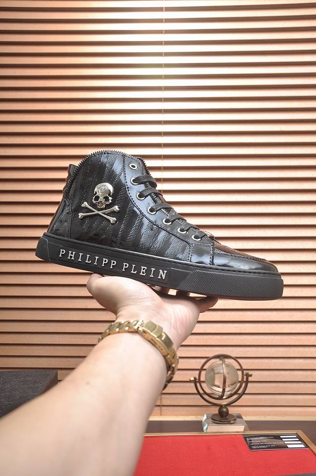 Factory Price Philipp Piein High-Top Leather Jacket with Full Sheepskin Lining -