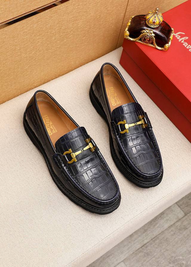Product Trademark: Ferragamo Casual Leather Shoes True to Size: 39-44 45. Custom