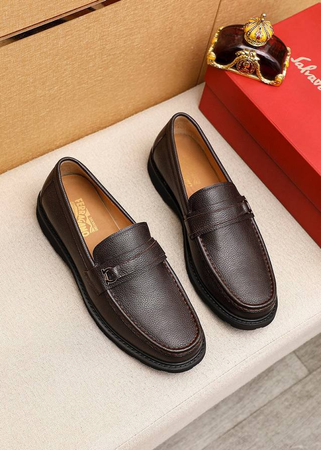 Product Trademark: Ferragamo Casual Leather Shoes True to Size: 39-44 45. Custom