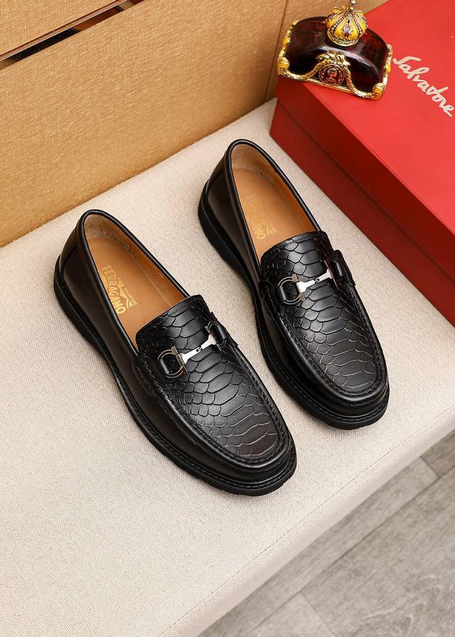 Product Trademark: Ferragamo Casual Leather Shoes True to Size: 39-44 45. Custom