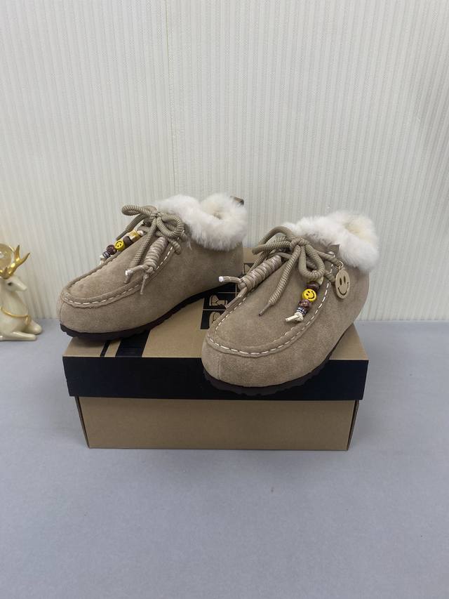 Ugg Unlabeled Autumn/Winter Wool Snow Boots! The upper features a contrasting co
