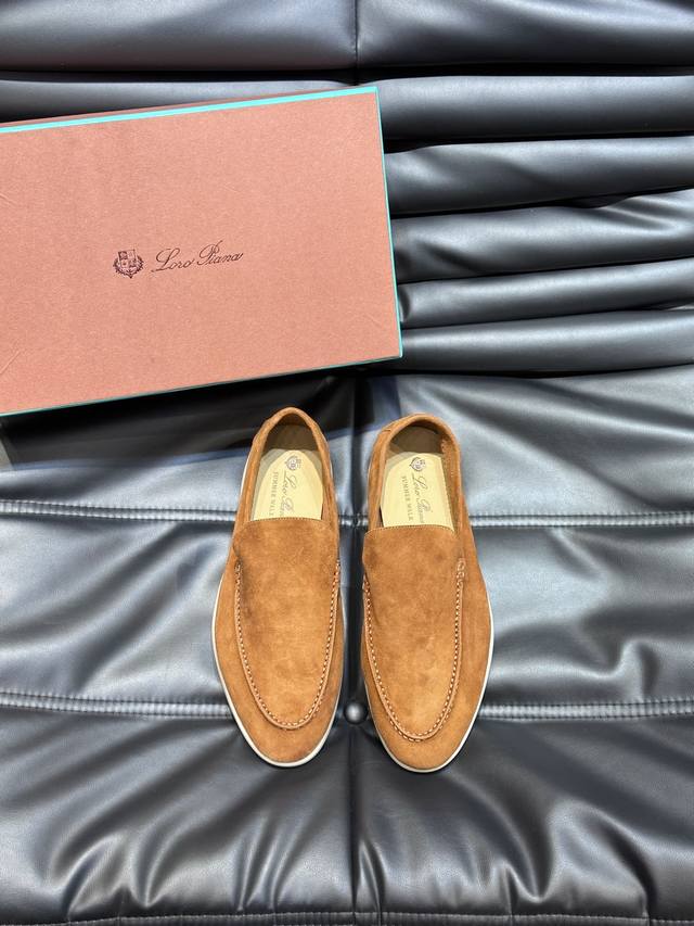 Loro Pian'* Classic Lp Top-Tier Version British Style Flat Loafers for Couples.