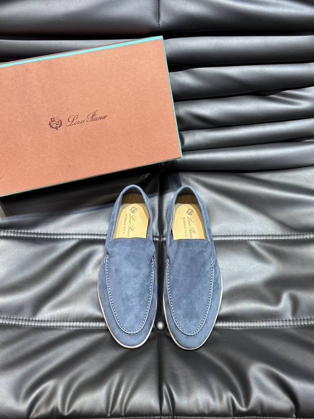 Loro Pian'* Classic Lp Top-Tier Version British Style Flat Loafers for Couples.