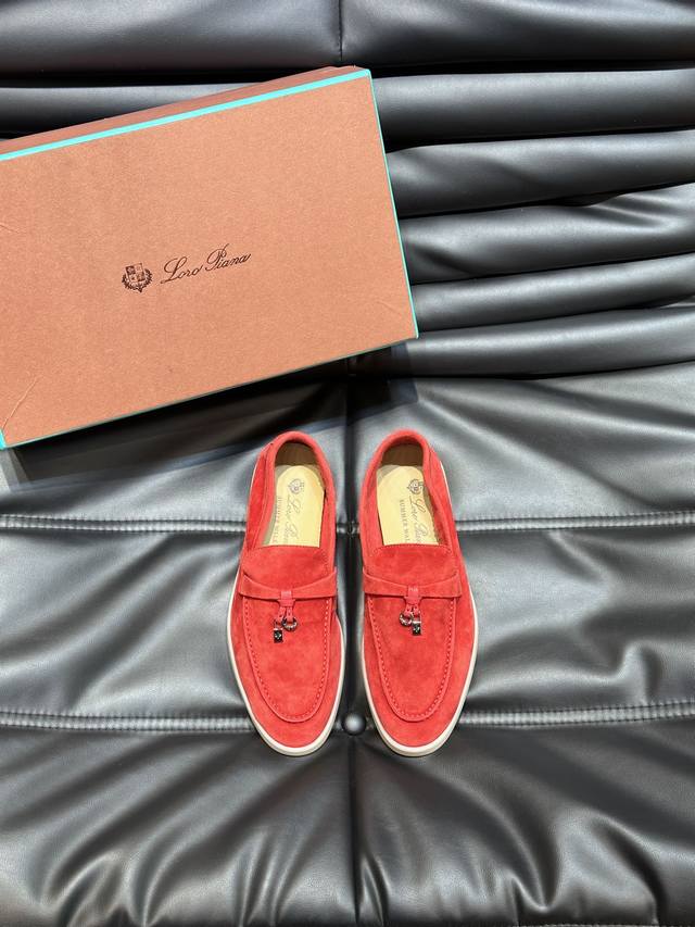 Loro Pian'* Classic Lp Top-Tier British Style Flat Loafers for Couples. A must-h
