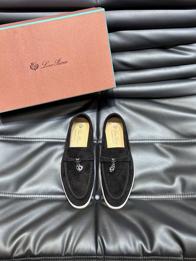 Loro Pian'* Classic Lp Top-Tier Version British Style Flat Loafers for Couples,