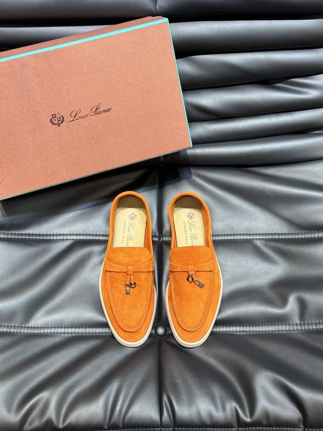 Loro Pian'* Classic Lp Top-Tier Version British Style Flat Loafers for Couples.
