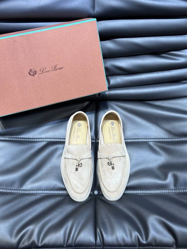 Loro Pian'* Classic Lp Top-Tier British Style Flat Loafers for Couples. A must-h