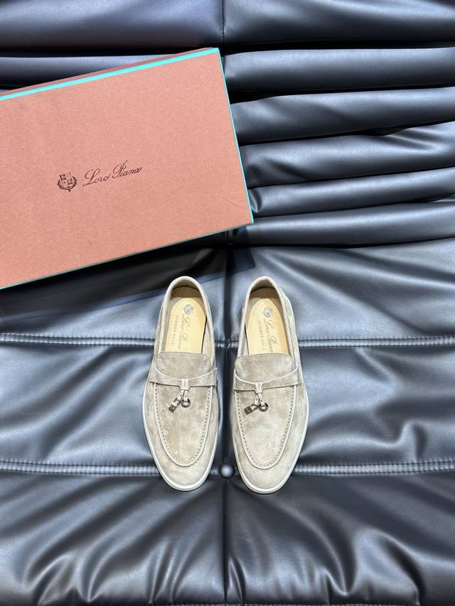 Loro Pian'* Classic Lp Top-Tier Version British Style Flat Loafers for Couples.