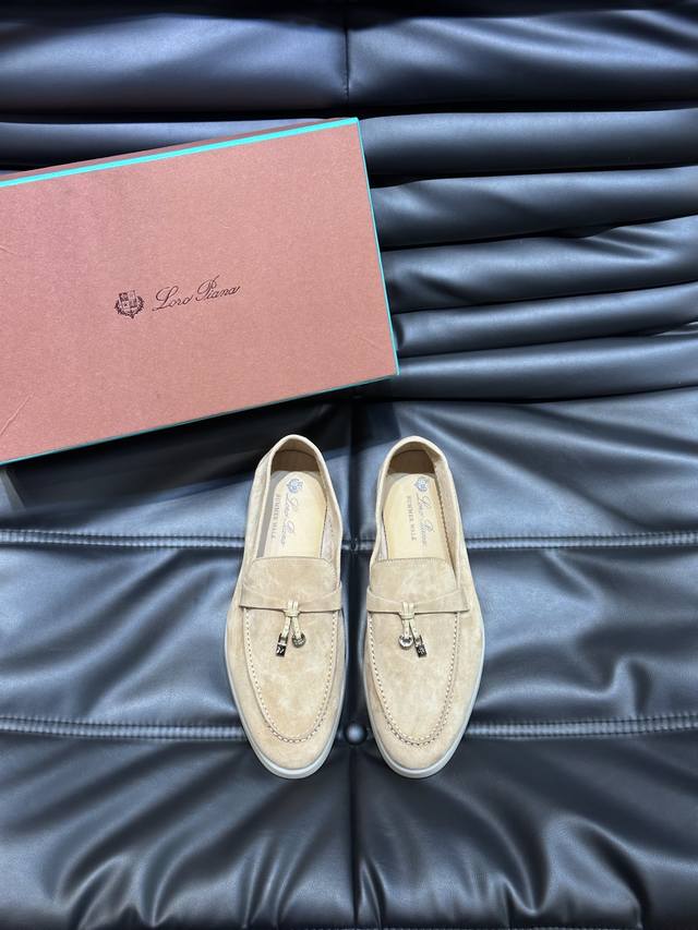 Loro Pian'* Classic Lp Top-Tier British Style Flat Loafers for Couples. A must-h