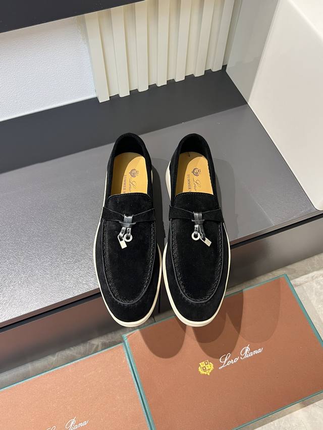 Loro Pian'* Classic Lp Top-Tier British Style Flat Loafers for Couples. A must-h