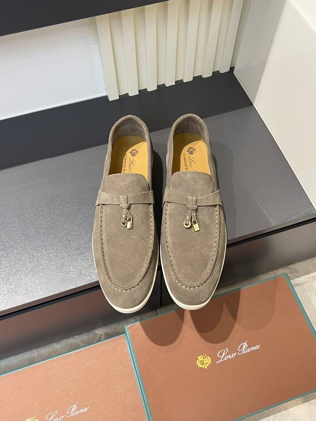 Loro Pian'* Classic Lp Top-Tier Version British Style Flat Loafers for Couples.