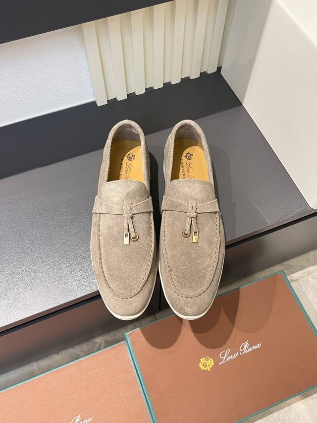 Loro Pian'* Classic Lp Top-Tier Version British Style Flat Loafers for Couples,