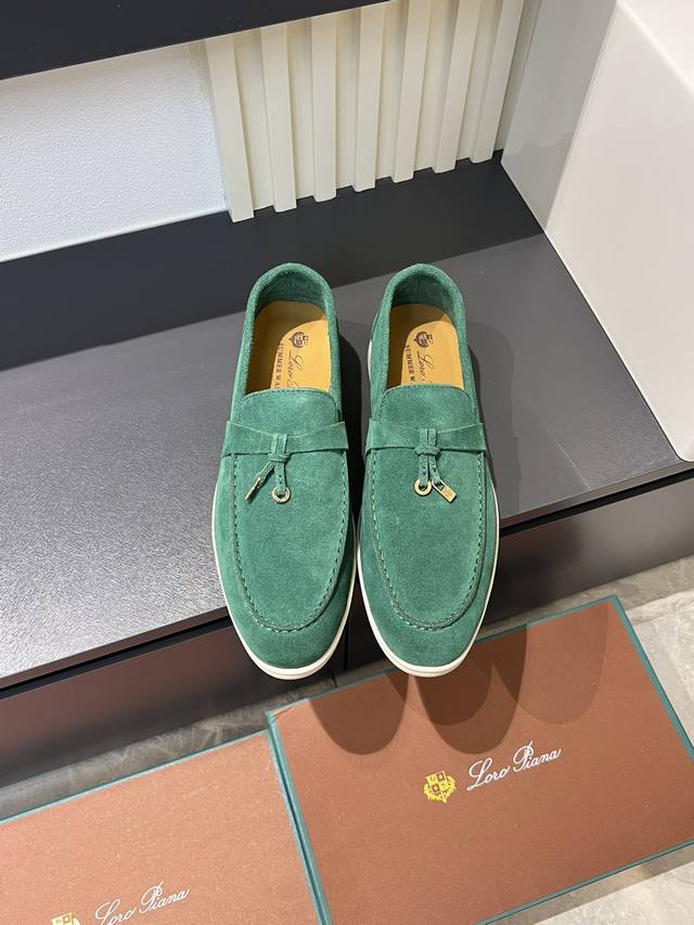 Loro Pian'* Classic Lp Top-Tier British Style Flat Loafers for Couples. A must-h