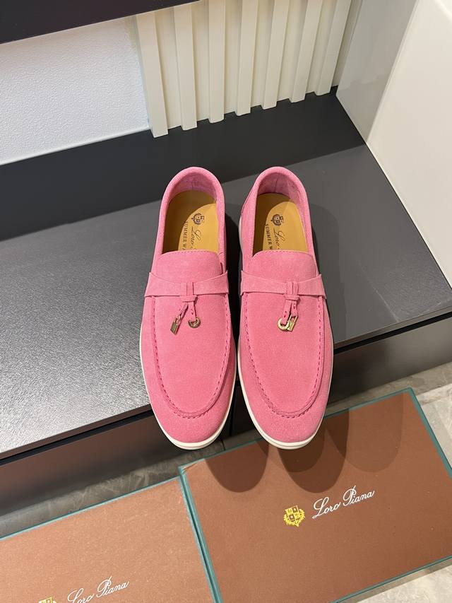 Loro Pian'* Classic Lp Top-Tier British Style Flat Loafers for Couples. A must-h