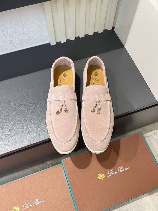 Loro Pian'* Classic Lp Top-Tier Version British Style Flat Loafers for Couples.