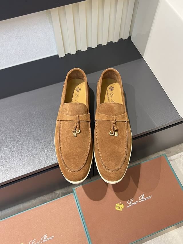 Loro Pian'* Classic Lp Top-Tier British Style Flat Loafers for Couples. A must-h