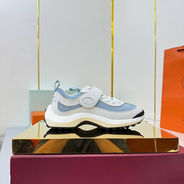 Women's size, Men's size 430 Hermes 25Ss new Loop Sneaker couple's style leather