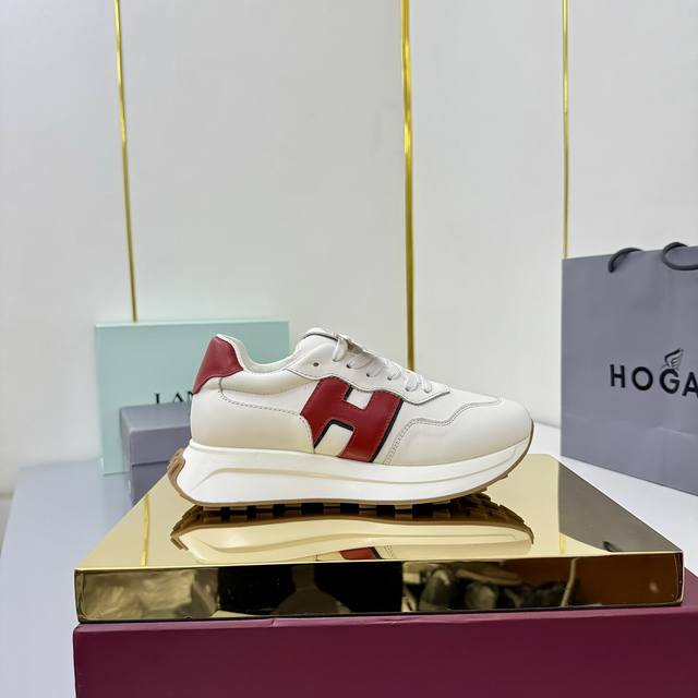 Women's/Men's +50 Hogan 2025 New H-Stripes Series Couple Chunky Platform Dad Sho