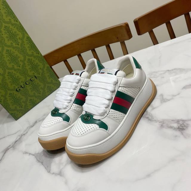 Men's Gucci Chubby Dirty Sneakers, 1:1 replica of the original, original webbing