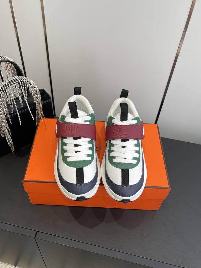 Women's & Men's 460 Hermes 25Ss New Thick-Soled Sneakers, Couple Style. Made wit