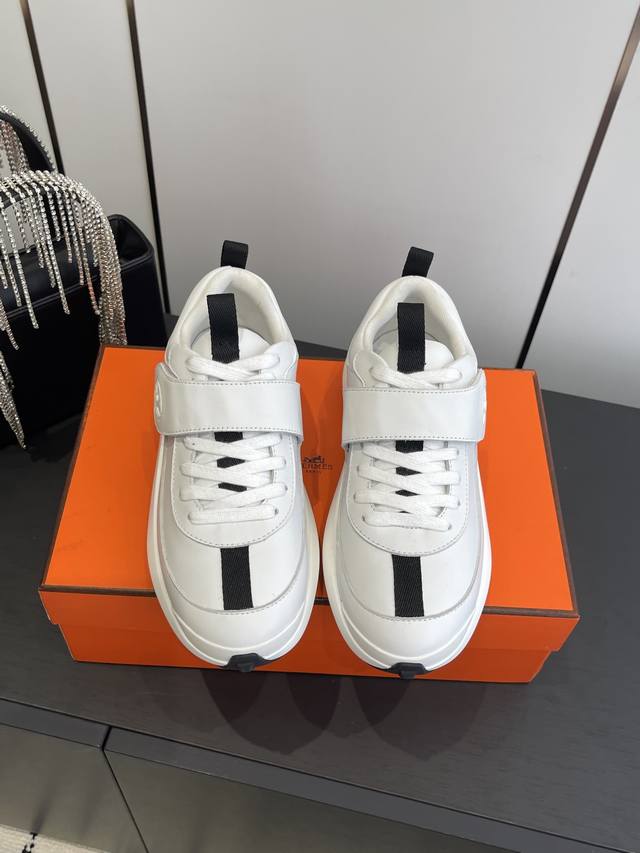 Women's & Men's 460 Hermes 25Ss New Thick-Soled Sneakers, Couple Style. Made wit