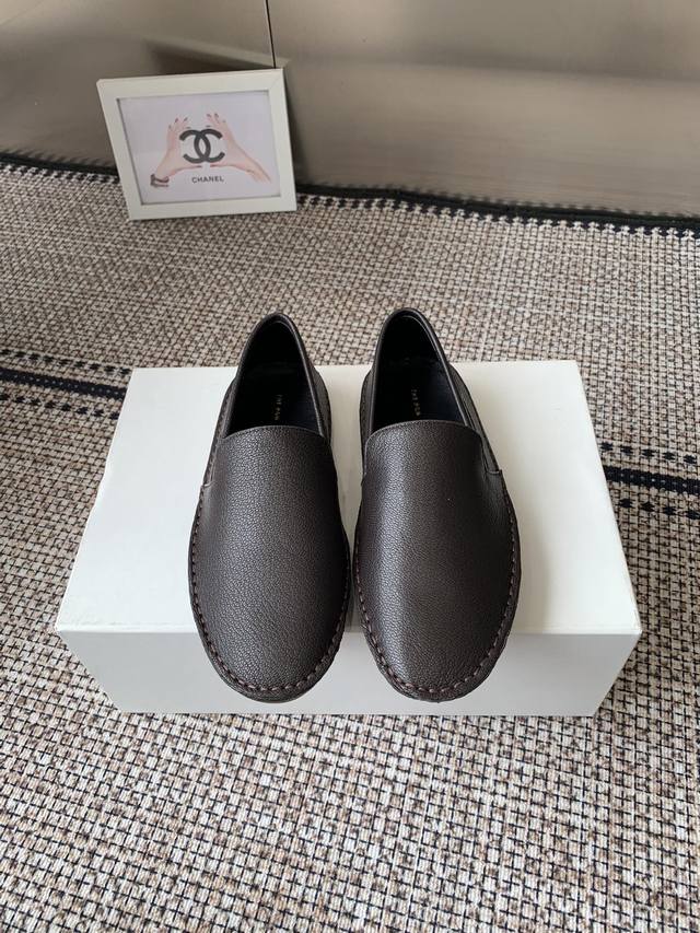 The Row Genuine Leather Minimalist Slip-on Loafers (Retailer Quality) Made with