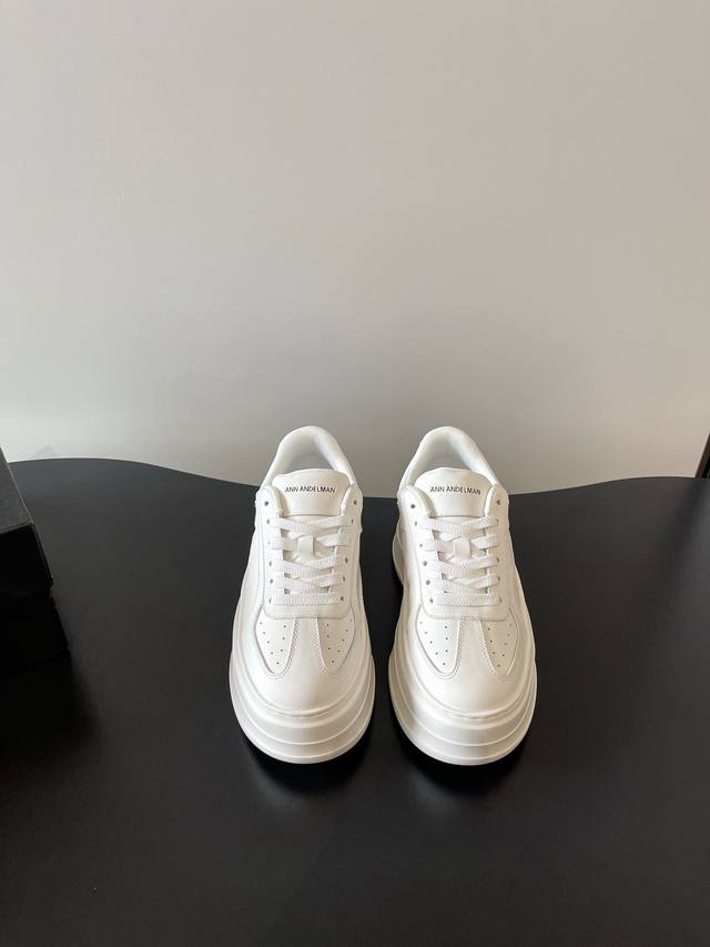 Annandelman Latest Platform German Training White Sneakers Platform Retro White