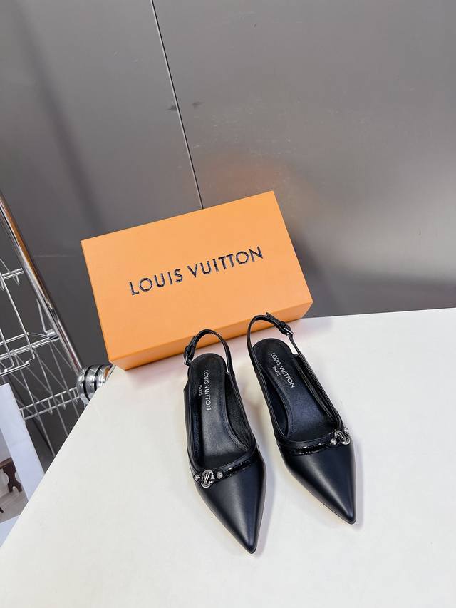 Louis Vuitton Spring/Summer Mary Jane Kitten Heel Pointed-Toe Shoes. This is one